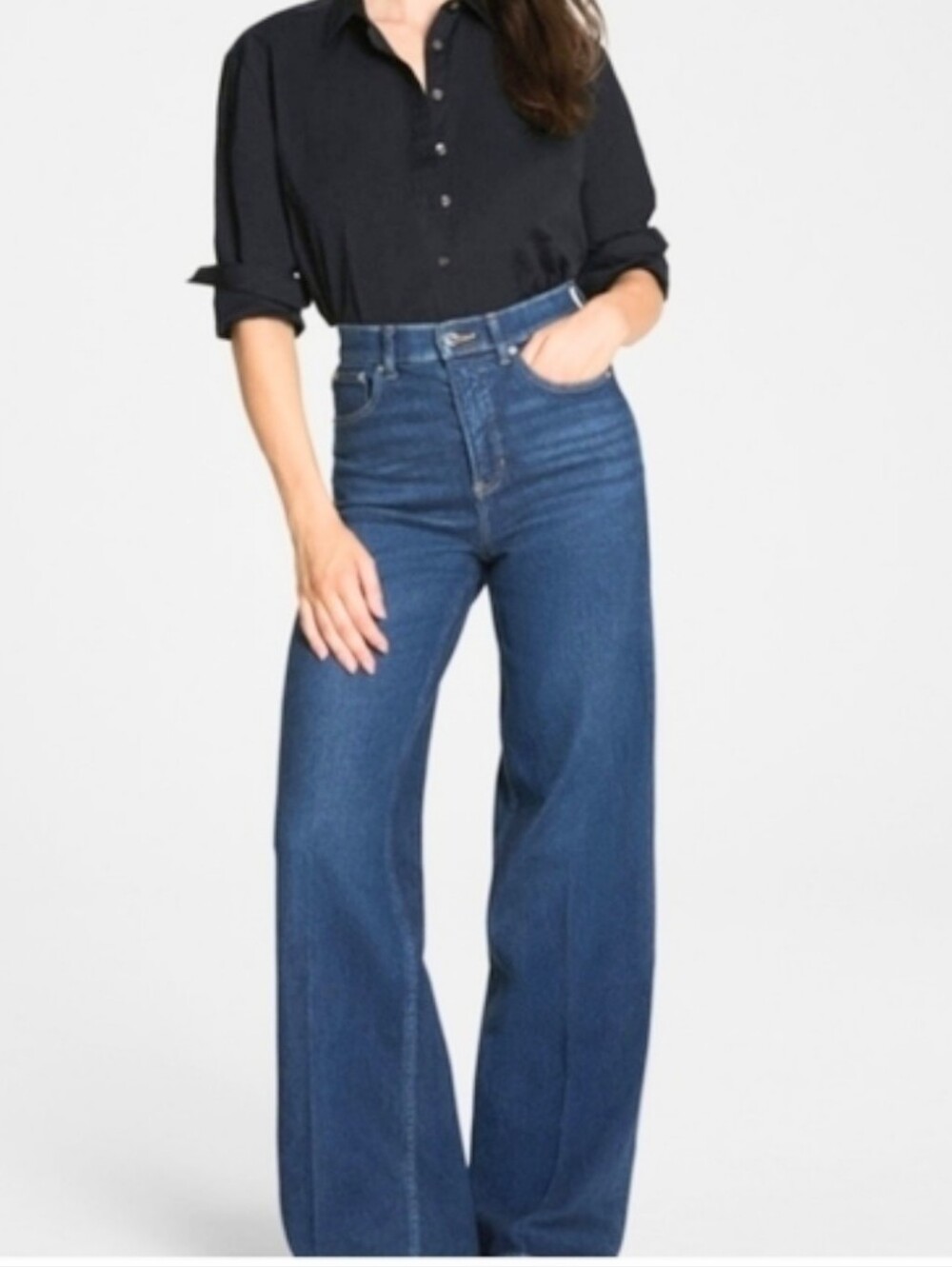 SPANX Wide Leg High-rise Jeans, Size XS (size 2-4)